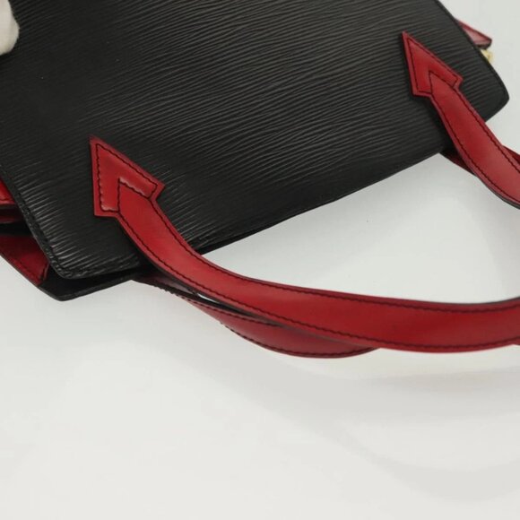 LOUIS VUITTON Epi Bicolor Varenne Hand Bag Black Red M52387 LV Auth 139124 - Picture 7 of 16